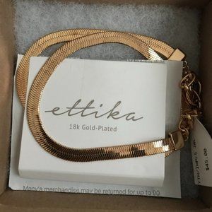 18 K gold plated herringbone necklace